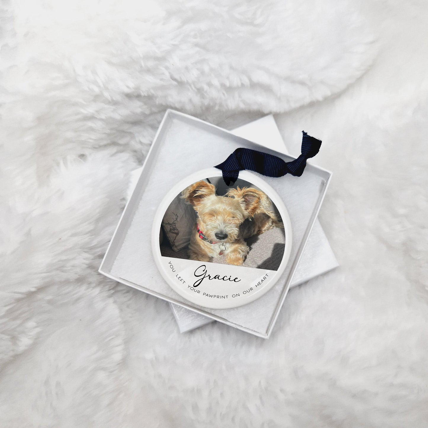 Personalised Cat Pet Loss Memorial Bauble Photo Keepsake