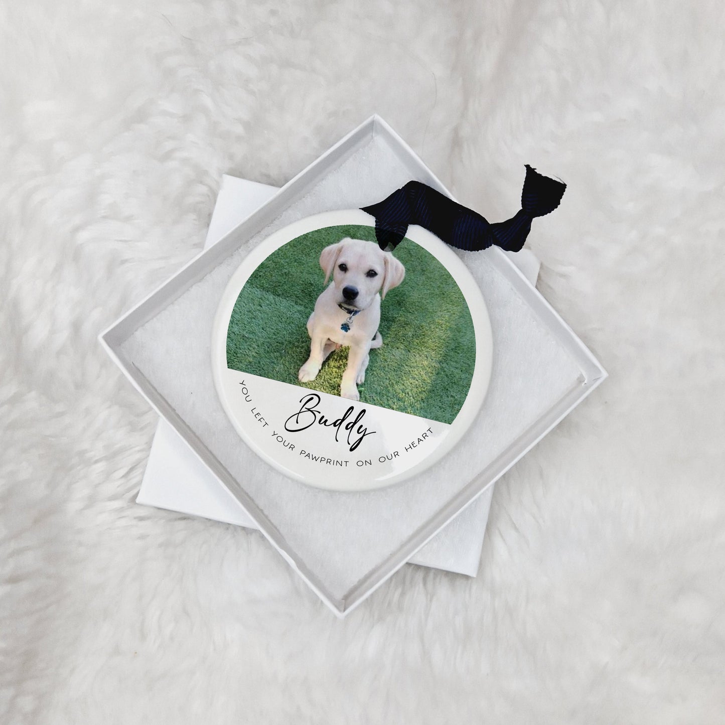 Personalised Cat Pet Loss Memorial Bauble Photo Keepsake