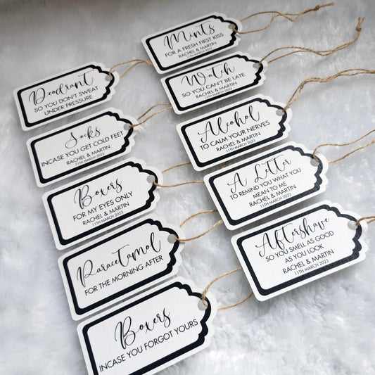 Personalised Bride and Groom Wedding Gift Tags