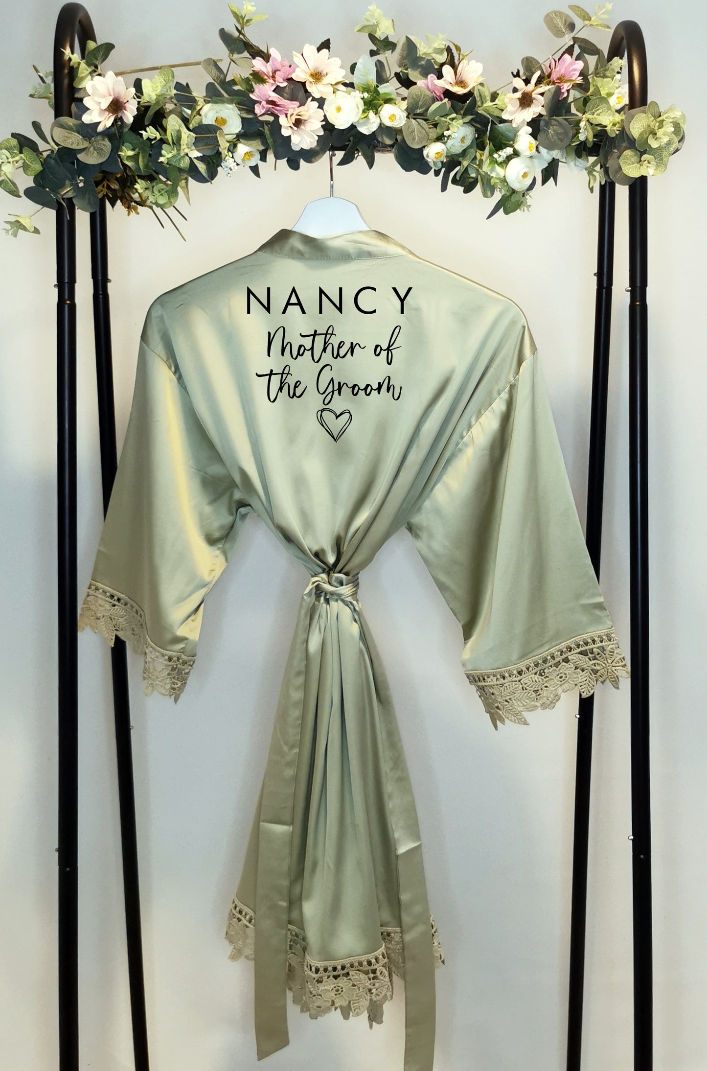 Pretty Bridesmaid, Flowergirl and Maid of Honour Satin Robes "ALMOND"