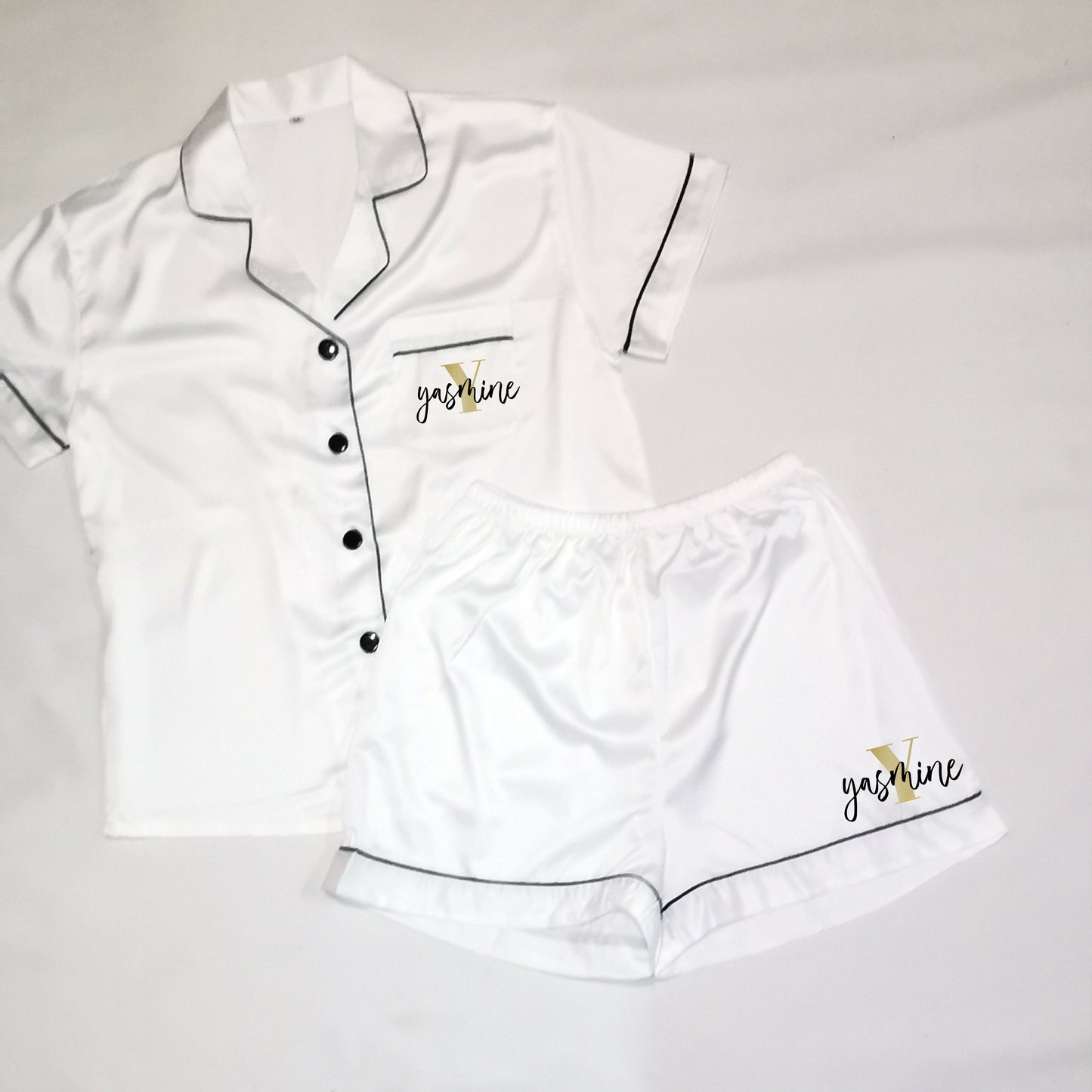 Personalised Silky Satin Pyjamas "ABRIL"