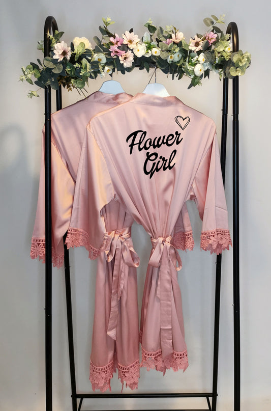 Personalised Flowergirl Satin Robes, Perfect for all the bridal party