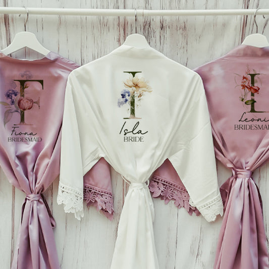 Personalised Vintage Floral Bridesmaid Robes