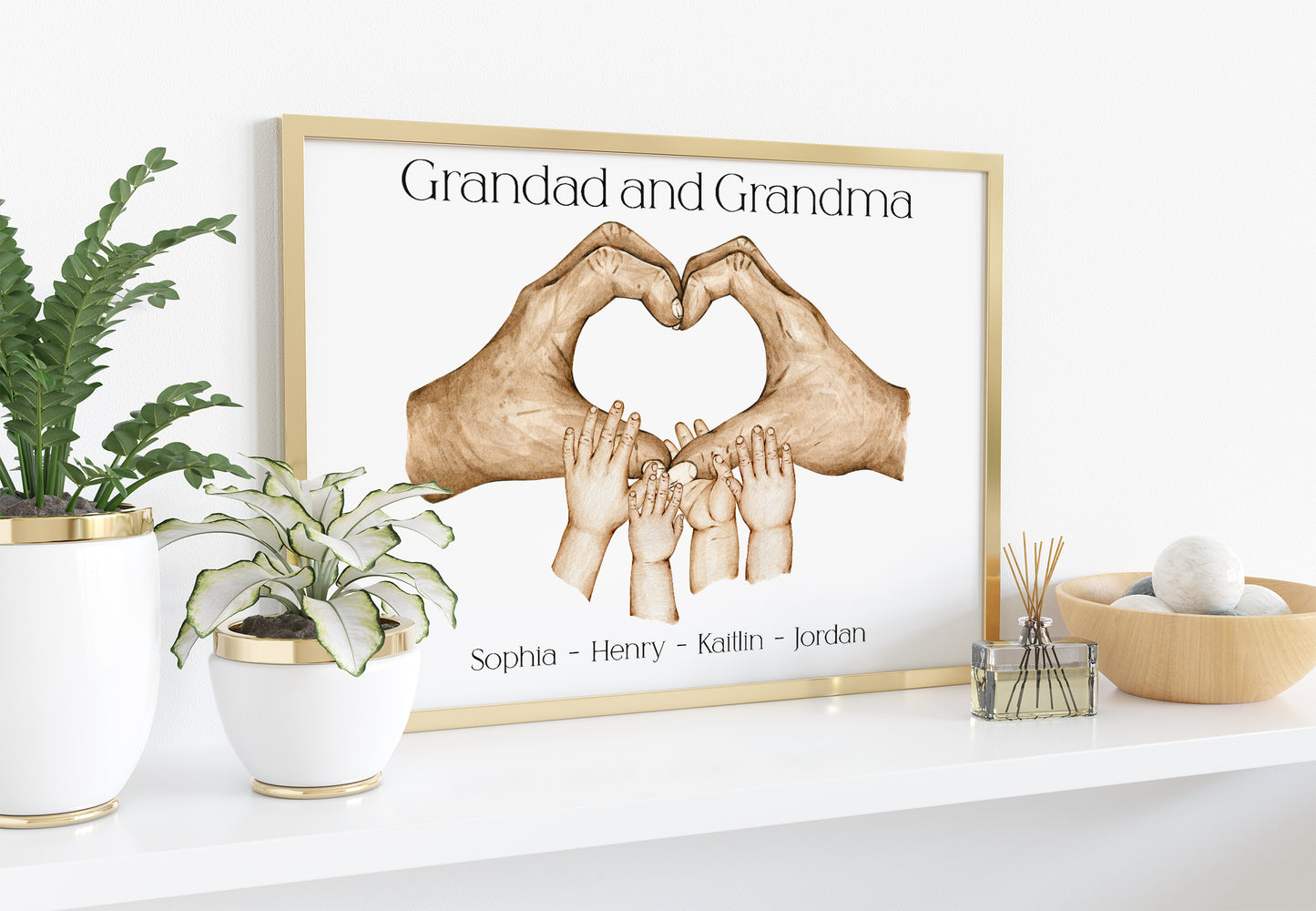 Personalised Grandparents with Grandchildren Print
