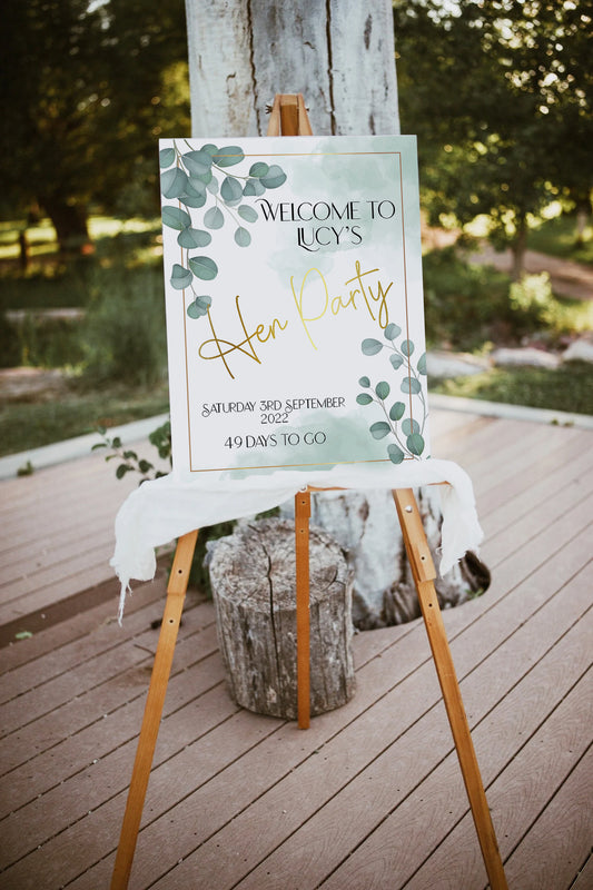 Eucalyptus Personalised Hen Party Sign