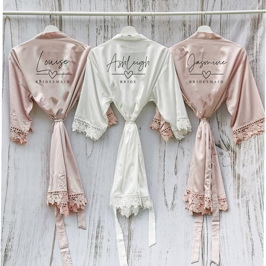Personalised Rose Gold Bridesmaid Robes