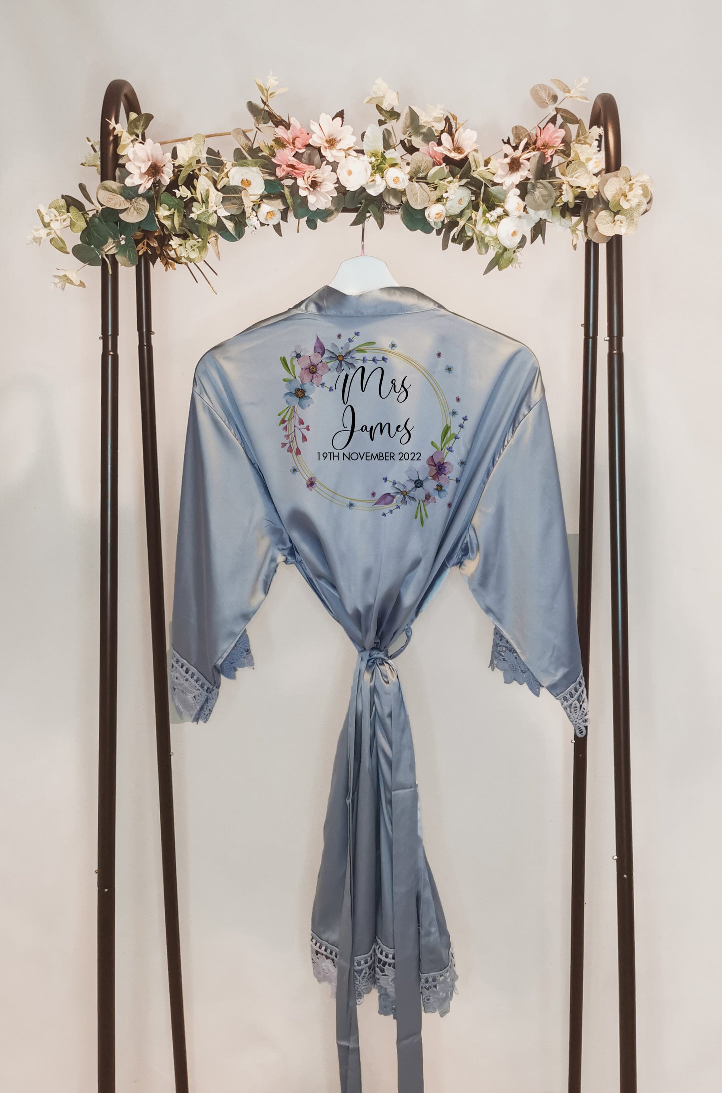 Cute Bridesmaid and Maid of Honour Floral Satin Robes