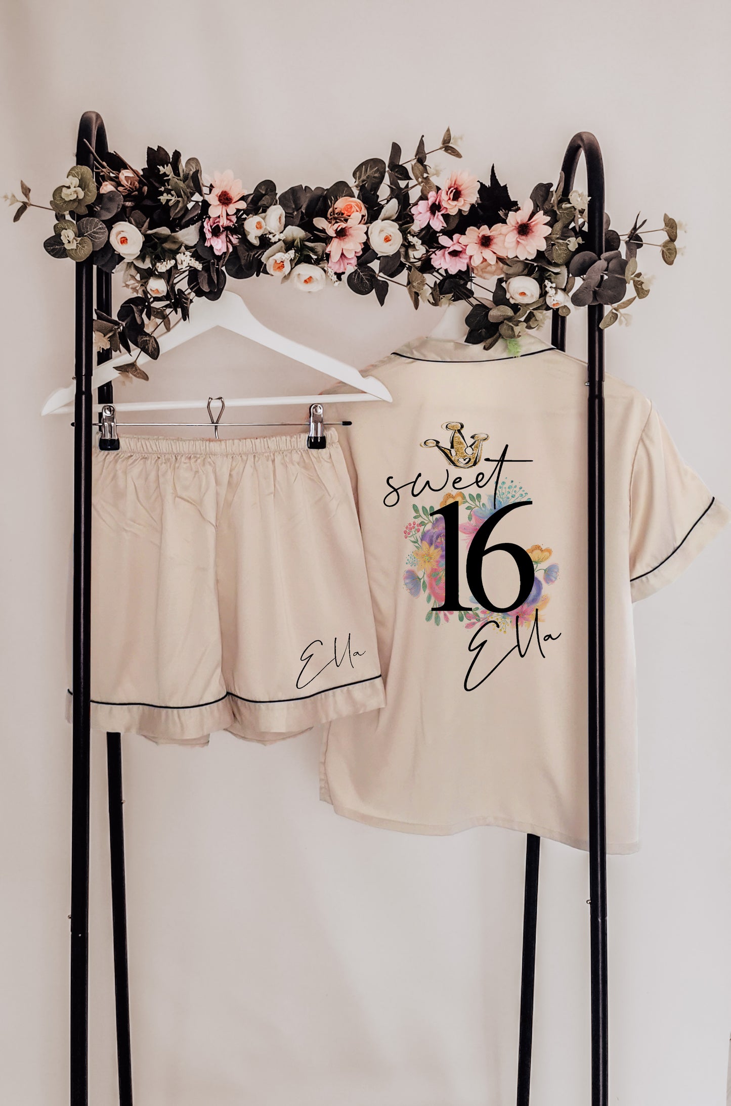 Sweet 16 Floral Satin Pyjamas