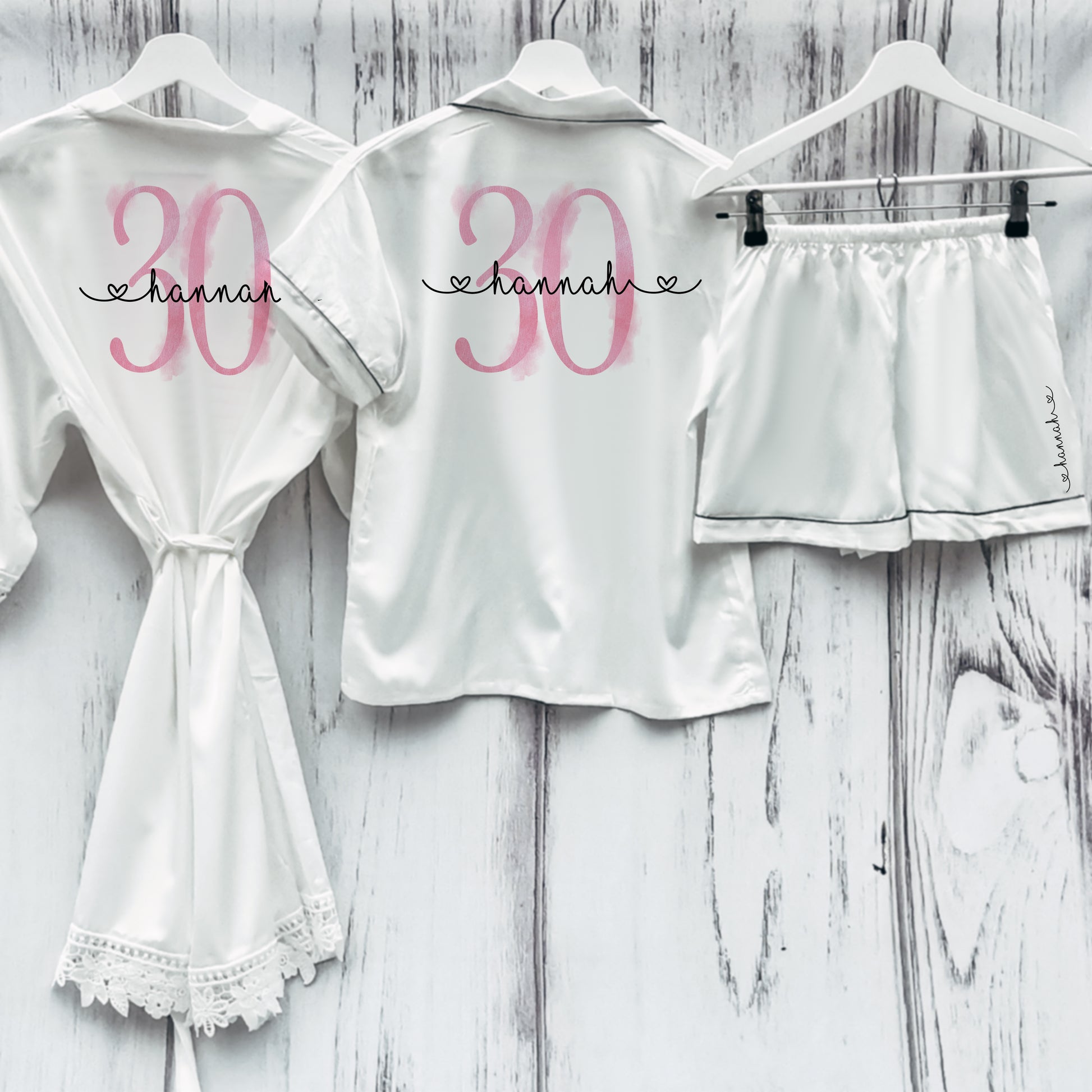 Personalised Birthday Pyjamas with Watercolour Number and Name