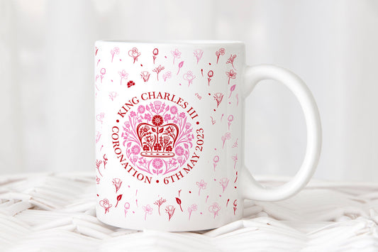 Pink Royal Coronation Memorabilia Mug (official emblem)
