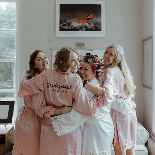 Personalised Bridesmaid Robe, Hen Party Silk Robes, Maid of Honour Gift, Mother of the Bride, Mother of the Groom Present