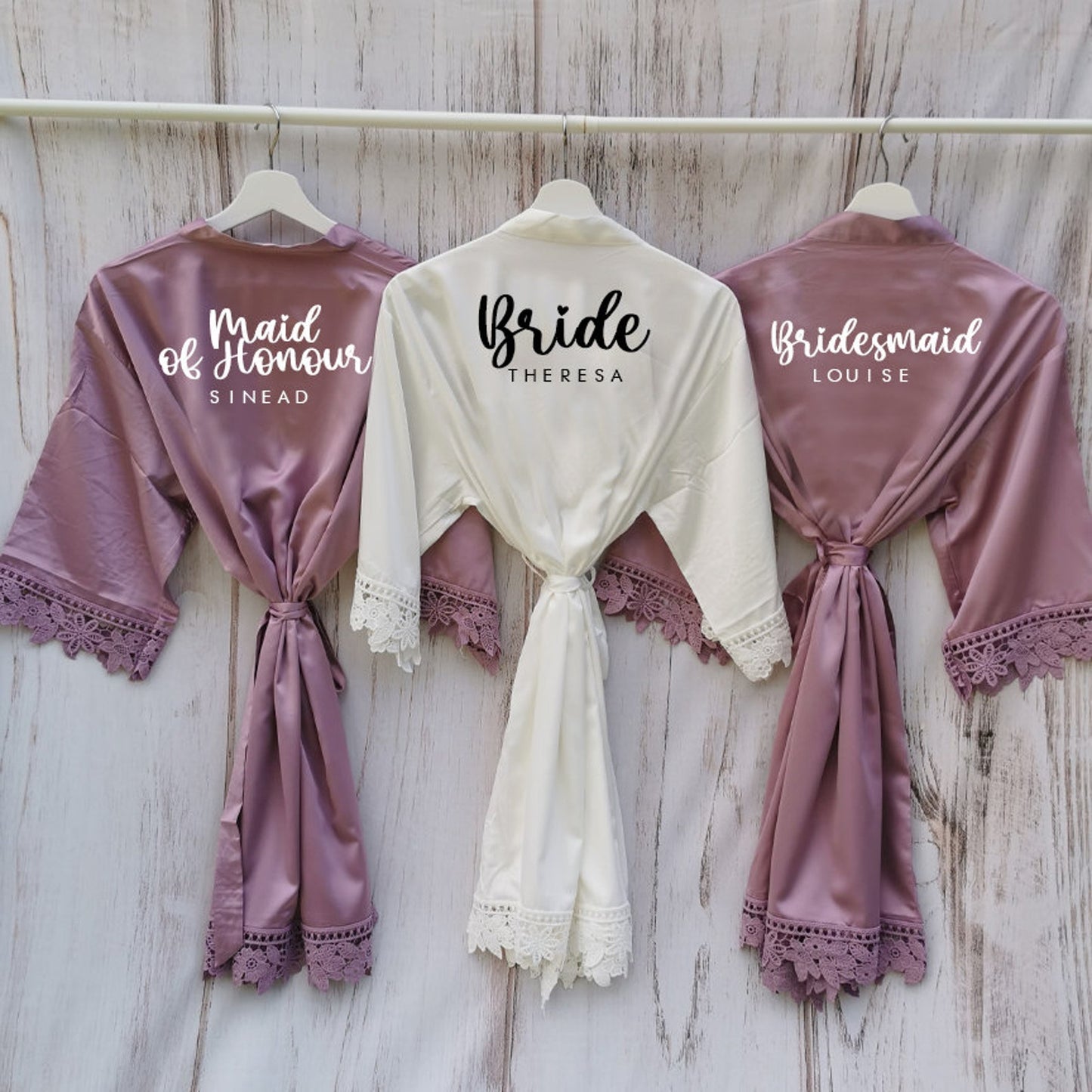Personalised Bridesmaid Robe, Hen Party Silk Robes, Maid of Honour Gift, Mother of the Bride, Mother of the Groom Present